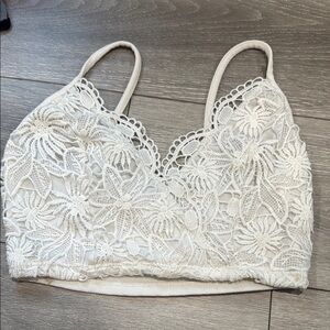 Charlotte Russe White Lace Crop Top